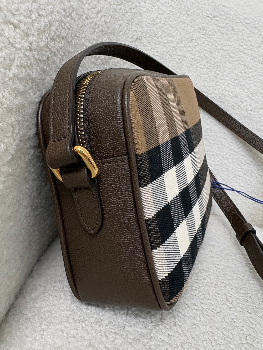 Burberry Brown Check Crossbody Bag new - Picture 7 of 11